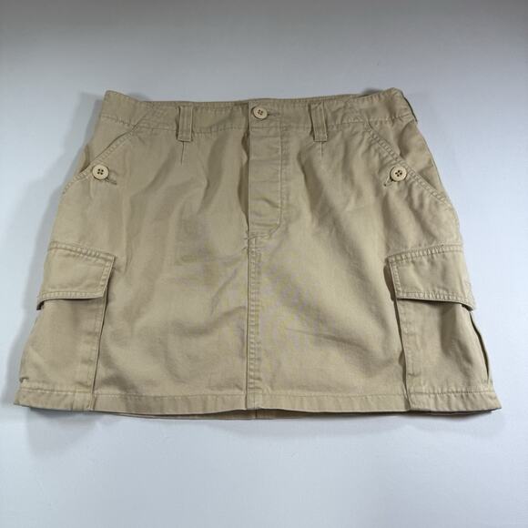 Vintage 90s Y2K Abercrombie High Rise Cargo Mini skirt 100% cotton size Large - Picture 1 of 9